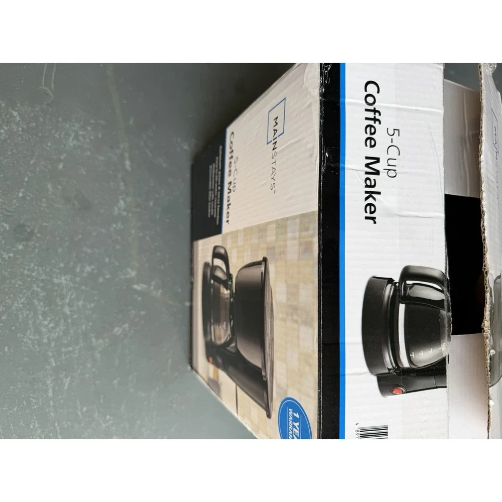 Mainstays 5-Cup Filter Coffee Maker Black w/ Coffee Pot, Pause-and-Serve